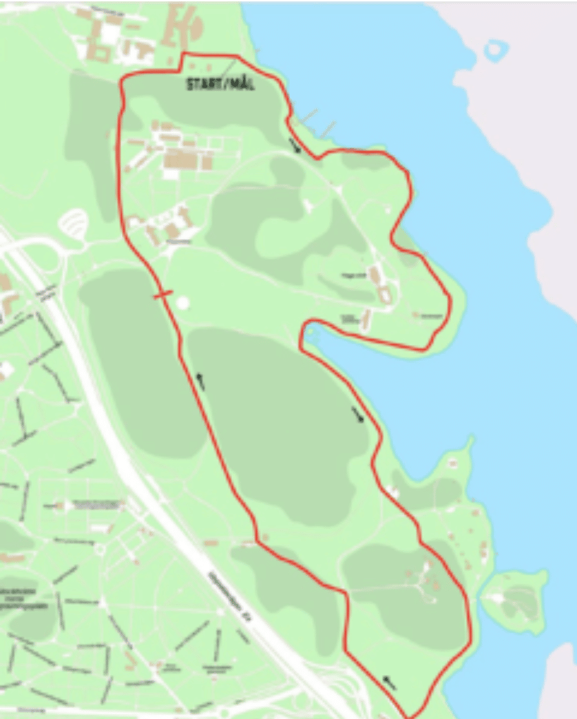 Bansträckning karta vid Brunnsviken