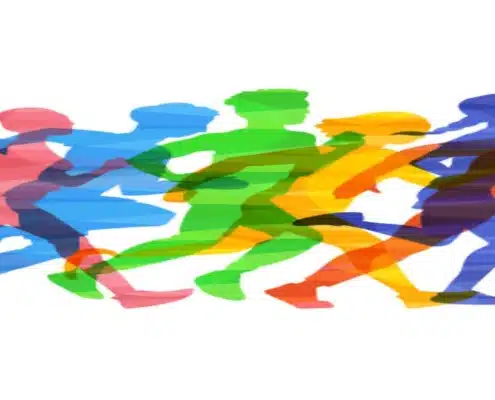 Illustration färgglada löpare