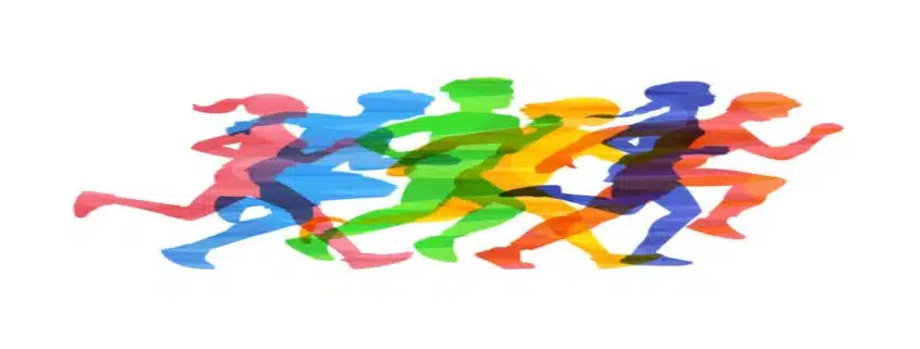 Illustration färgglada löpare